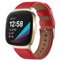 Fitbit Versa 3/4 &amp; Sense 1/2 leren bandje - Rood