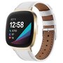 Fitbit Versa 3/4 &amp; Sense 1/2 leren bandje - Wit