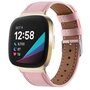 Fitbit Versa 3/4 &amp; Sense 1/2 leren bandje - Roze