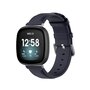 Fitbit Versa 3/4 &amp; Sense 1/2 leren bandje - Donkerblauw