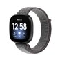 Fitbit Versa 3 &amp; Sense 1  - Sport loop nylon bandje - Grijs gem&ecirc;leerd met blauw