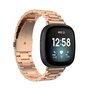 Fitbit Versa 3/4 &amp; Sense 1/2 metalen schakelbandje - Ros&eacute; goud