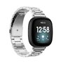 Fitbit Versa 3/4 &amp; Sense 1/2 metalen schakelbandje - Zilver