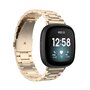 Fitbit Versa 3/4 &amp; Sense 1/2 metalen schakelbandje - Champagne goud