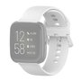 Fitbit Versa 1 / 2 &amp; Lite siliconen sportbandje met gespsluiting - Wit - Maat: Large