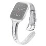 Fitbit Versa 1 / 2 &amp; Lite bandje TPU leer - Zilver