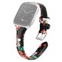 Fitbit Versa 1 / 2 &amp; Lite bandje TPU leer - Bloemenprint rood