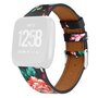 Fitbit Versa 1 / 2 &amp; Lite leren bandje - Bloemenprint