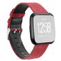 Fitbit Versa 1 / 2 &amp; Lite Canvas denim nylon bandje - Rood