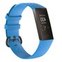 Fitbit Charge 3 &amp; 4 siliconen diamant pattern bandje - Maat: Small - licht blauw