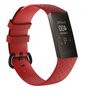 Fitbit Charge 3 &amp; 4 siliconen diamant pattern bandje - Maat: Small - Rood