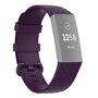 Fitbit Charge 3 &amp; 4 siliconen diamant pattern bandje - Maat: Small  - Donker paars
