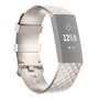 Fitbit Charge 3 &amp; 4 siliconen diamant pattern bandje - Maat: Small - Champagne goud