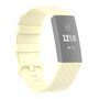 Fitbit Charge 3 &amp; 4 siliconen diamant pattern bandje - Maat: Small - Lichtgeel