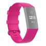 Fitbit Charge 3 &amp; 4 siliconen diamant pattern bandje - Maat: Small - Roze