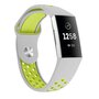 Fitbit Charge 3 &amp;  4 siliconen DOT bandje - Groen / Grijs - Maat: Large