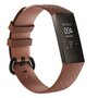 Fitbit Charge 3 &amp; 4 siliconen diamant pattern bandje - Maat: Large - Coffee