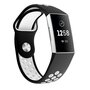 Fitbit Charge 3 &amp; 4 siliconen DOT bandje - Wit / Zwart Maat: Small