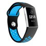 Fitbit Charge 3 &amp; 4 siliconen DOT bandje - Blauw / Zwart Maat: Small