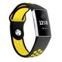 Fitbit Charge 3 &amp; 4 siliconen DOT bandje - Geel / Zwart - Maat: Large