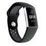 Fitbit Charge 3 &amp; 4 siliconen DOT bandje - Zwart + Grijs - Maat: Large