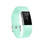 Fitbit Charge 2 siliconen bandje - Maat: Large - Cyaan