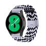 Braided nylon bandje - Zwart / wit - Samsung Galaxy Watch 4 - 40mm / 44mm