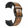 2 in 1 siliconen/ leren bandje - Bruin - Samsung Galaxy Watch 4 - 40mm &amp; 44mm