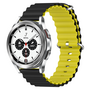 Ocean Style bandje - Zwart / geel - Samsung Galaxy Watch 4 Classic - 42mm &amp; 46mm