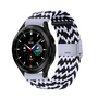 Braided nylon bandje - Zwart / wit - Samsung Galaxy Watch 4 Classic - 42mm / 46mm