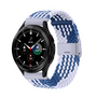 Braided nylon bandje - Blauw / wit - Samsung Galaxy Watch 4 Classic - 42mm / 46mm