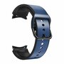 2 in 1 siliconen/ leren bandje - Blauw - Samsung Galaxy Watch 4 Classic - 42mm &amp; 46mm