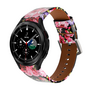 leren bandje - Bloemenprint - Samsung Galaxy Watch 4 Classic - 42mm &amp; 46mm