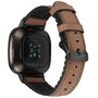 Fitbit Versa 3 &amp; Sense 1 - leer + siliconen bandje - Bruin