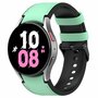 leer + siliconen bandje - Maat: large - Groen - Samsung Galaxy Watch 4 - 40mm &amp; 44mm