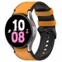 leer + siliconen bandje - Maat: large - Oker - Samsung Galaxy Watch 4 - 40mm &amp; 44mm