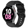 leer + siliconen bandje - Maat: large - Zwart - Samsung Galaxy Watch 4 - 40mm &amp; 44mm