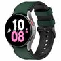 leer + siliconen bandje - Maat: large - Donkergroen - Samsung Galaxy Watch 4 - 40mm &amp; 44mm