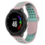 Siliconen sportbandje - Roze + groen - Garmin Forerunner 220 / 230 / 235 / 620 / 630 / 735 (XT)