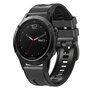 leer + siliconen bandje - Donkergrijs - Garmin Fenix 7X / 6X / 5X