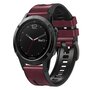 leer + siliconen bandje - Bordeaux - Garmin Fenix 7X / 6X / 5X