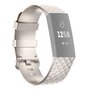 Fitbit Charge 3 &amp; 4 siliconen diamant pattern bandje - Maat: Large - Champagne goud