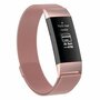 Fitbit Charge 3 &amp; 4 milanese bandje - Maat: Large  - Ros&eacute; goud