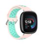 Fitbit Versa 3 &amp; 4 / Sense 1 &amp; 2 - Sport editie - Large - Roze + turquoise