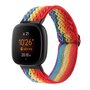 Fitbit Versa 3/4 &amp; Sense 1/2 Nylon loop bandje - Multicolor (regenboog)