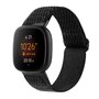 Fitbit Versa 3/4 &amp; Sense 1/2 Nylon loop bandje - Zwart