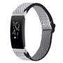 FitBit Inspire 2 Elastische solo loop nylon bandje - Zwart / wit