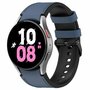 leer + siliconen bandje - Maat: large - Donkerblauw - Samsung Galaxy Watch 6 - 40mm &amp; 44mm