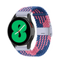 Braided nylon bandje - Blauw / roze - Samsung Galaxy Watch 6 - 40mm &amp; 44mm