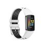 FitBit Charge 5 &amp; 6 Sportbandje met gesp - Wit / zwart - Tweekleurig - Maat: L